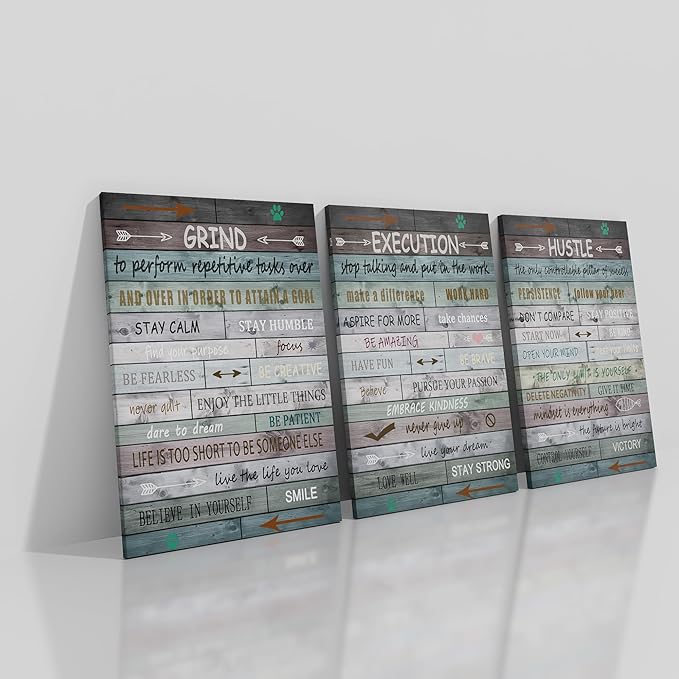 Motivational Poster Wall Art Motivational Entrepreneur Quotes Print on Canvas Positive Picture Painting Wall Decor for Men Wen Home Bedroom Office Gym Decoration Ready to Hang [48''Hx24''W]