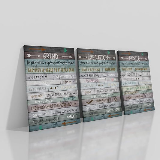 Motivational Poster Wall Art Motivational Entrepreneur Quotes Print on Canvas Positive Picture Painting Wall Decor for Men Wen Home Bedroom Office Gym Decoration Ready to Hang [48''Hx24''W]