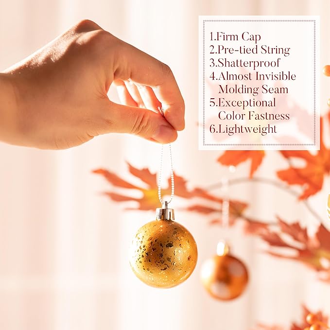 Valery Madelyn 28Pcs Fall Heart Shaped Ornaments Gift Pack, Thanksgiving Autumn Craft Painted Tree Heart Decorations, Orange Christmas Baubles Hanging Harvest Halloween Holiday Decor