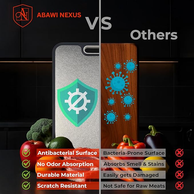 Titanium Cutting Board 16x11in – Pure Crystallized Titanium and Wheat Straw PP, Double-Sided, Non-Slip, Dishwasher Safe, For Kitchen, BBQ, Camping, Eco-Friendly Cutting Boards for Kitchen