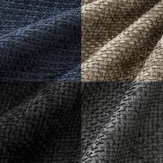 MIULEE Pack of 4 Couch Throw Pillow Covers 20x20 Inch Neutral Navy/Grey Soft Decorative Chenille Pillow Covers Farmhouse Accent Cushion Covers for Boho Home Decor Sofa Bedroom Living Room