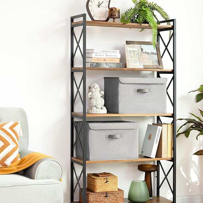 GRANNY SAYS Storage Bins with Lids, Fabric Storage Boxes, Closet Organizers for Clothes, Decorative Storage Boxes for Organizing, Shelves, Closet, Gray, Extra Large 2-Pack