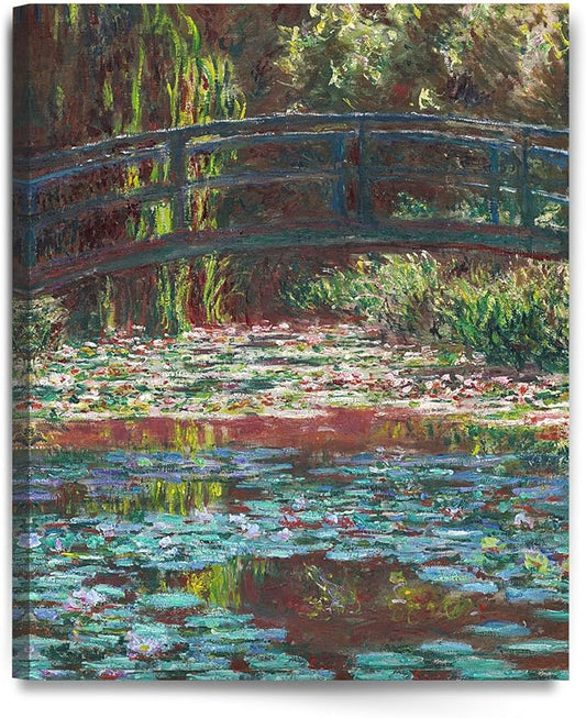 DECORARTS - Water Lily Pond 1900, Claude Monet Art Reproduction. Giclee Canvas Prints Wall Art for Home Decor 30x24