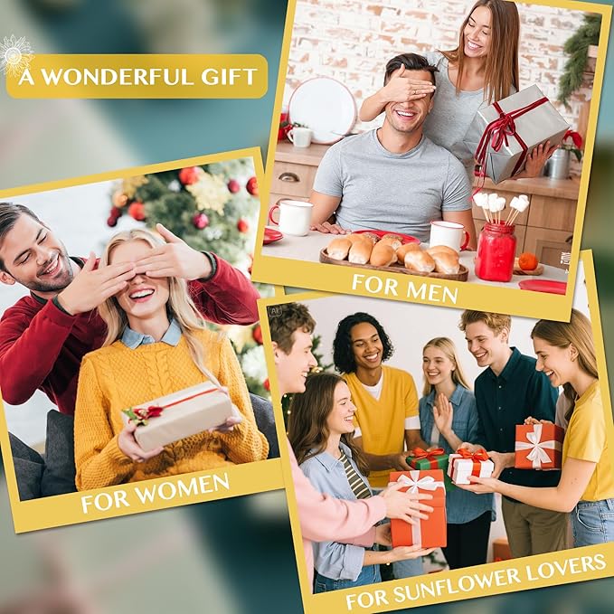 Sunflower Kitchen Decor Utensil Set -Bamboo Cooking Spoon with Apron Oven Mitt Pot Holder -Sunflower Kitchen Accessories,Home Decorations Gifts for Women-Housewarming,Birthday Gift,8PCS