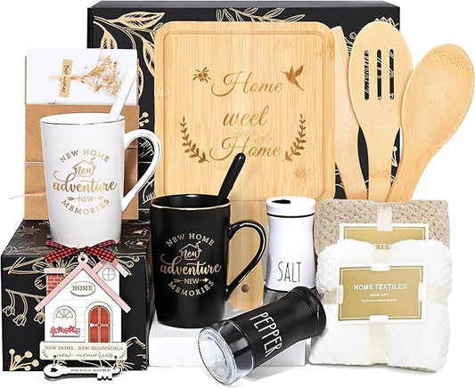 Jmugmt House Warming Gifts, New Home Gift Basket, Closing Gifts for Home Buyers, House Warming Gift for Women Men Couples Newlywed Friends, 12 Pcs