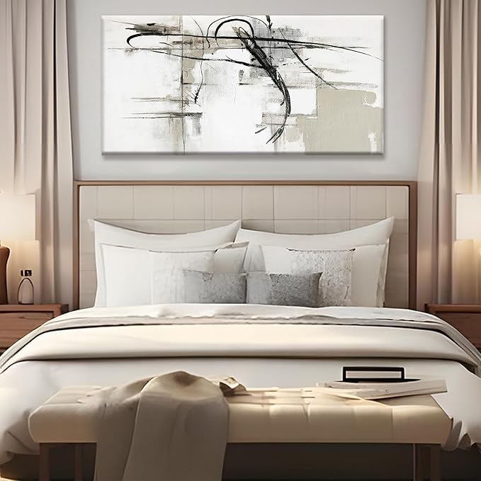 Tsomzxng Abstract Canvas Wall Art Decor Artwork Modern Paintings Wall Decorations Maximalist Black Line Wall Art Prints For Wall Bedroom Kitchen Office Artwork Ready To Hang 20"×40"