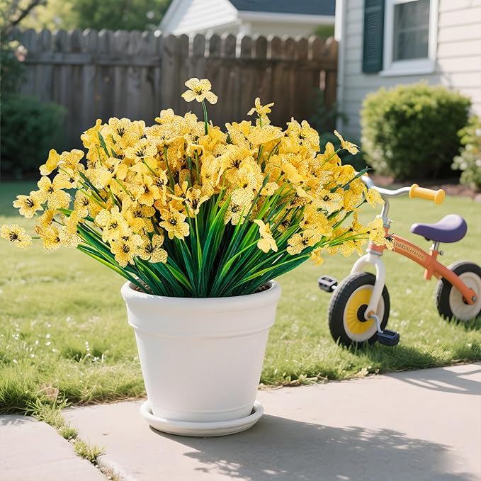 20 Bundles Artificial Flowers for Outdoors or Indoor Garden Home Decoration,No Fade Fake Flowers Faux Plants for Decoration Hanging Planters,Porch Window Box Garden Wedding Farmhouse Fake Plants