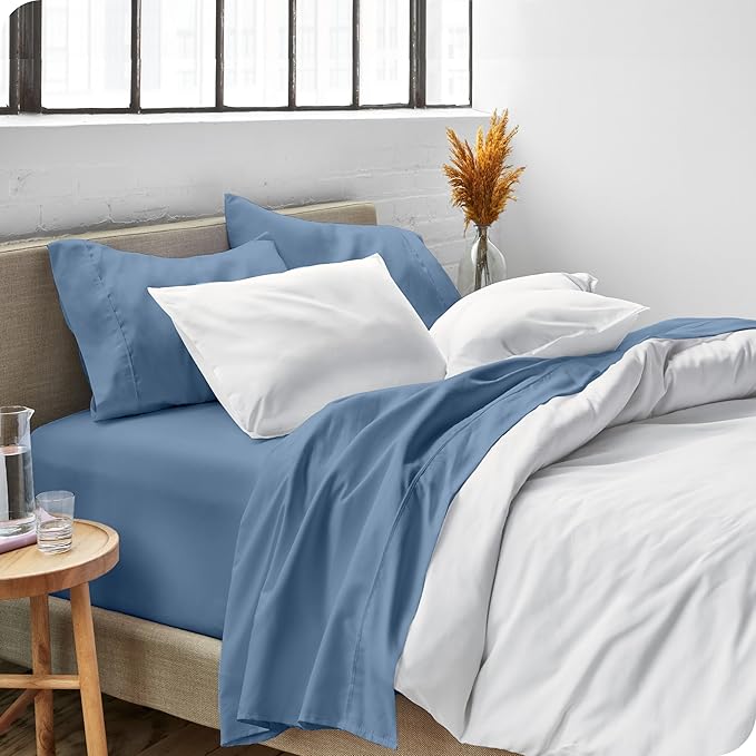 Bare Home Full Sheet Set - Luxury 1800 Ultra-Soft Microfiber Full Bed Sheets - Double Brushed - Deep Pockets - Easy Fit - 4 Piece Set - Bedding Sheets & Pillowcases (Full, Coronet Blue)