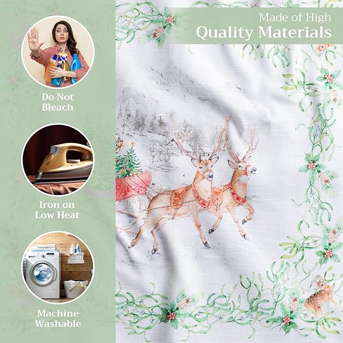 Maison d' Hermine Cloth Napkins Set of 4 100% Cotton Everyday Reusable Square Napkins Cloth Washable, Dinner, Party, Wedding, Restaurant (Christmas Tradition, 20" x 20")