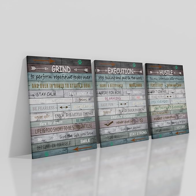 Inspirational Canvas Wall Art Poster Print Home Decor Motivational Entrepreneur Quotes Picture Painting Positive Theme Wall Artwork for Living Room Gym Office School Stretched and Framed [60''Wx28''H]