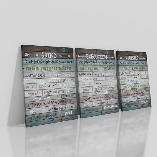 Inspirational Canvas Wall Art Poster Print Home Decor Motivational Entrepreneur Quotes Picture Painting Positive Theme Wall Artwork for Living Room Gym Office School Stretched and Framed [60''Wx28''H]