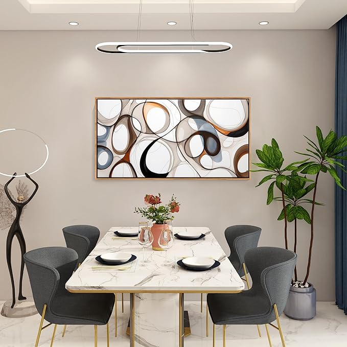 Framed Wall decor for Living Room Brown Abstract Canvas Wall Art - Kitchen & office Wall Art Prints Modern artwork, Wood Frames Decor, Bedroom Decorations 24×48