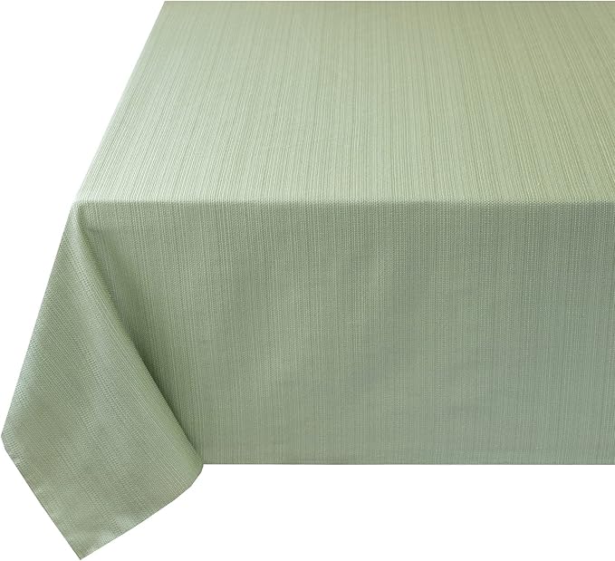 Benson Mills Cameron Textured Fabric Table Cloth, for Everyday Home Dining, Parties, Weddings & Spring Holiday Tablecloths (60" x 120" Rectangular, Light Green)