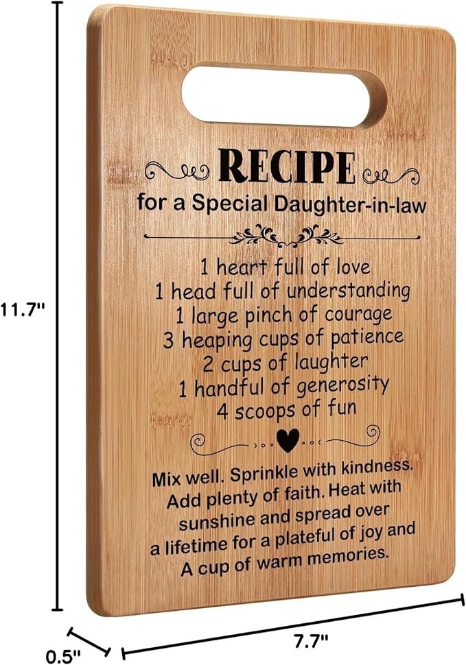 Popular Daughter-in-Law Cutting Board Gift, Daughter in Law Gifts for Mothers Day, Birthday, Wedding, Christmas