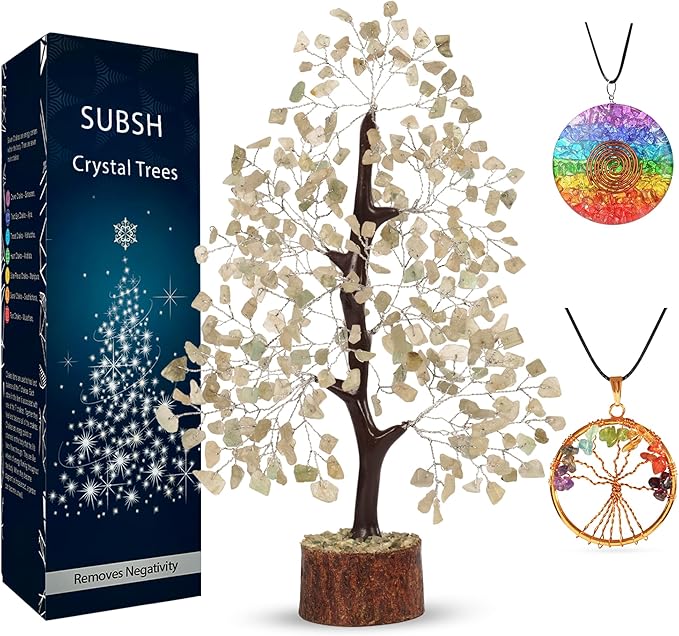 Green Jade Stone Money Tree | Tree of Life | Energy Healing Stones | Feng Shui Bonsai | Reiki Crystal Healing | Good Luck | Chakra Tree | Spiritual | Crystal Gifts | Office Home Decor