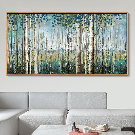Nature Wall Art Forest Art Canvas Wall Decor Green Tree Canvas Print Artwork Decor for Living Room Landscape Pictures for Bedroom Home Office Decorations 20×40IN