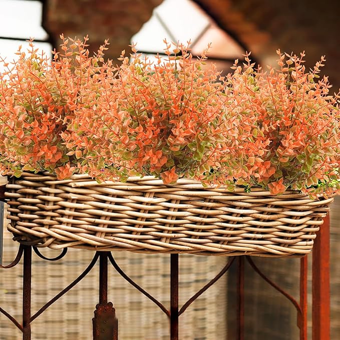 6 Bundles Artificial Fall Flowers No Fade Faux Autumn Plants, Fake Indoor Outdoor Greenery Fall Decor for Home Thanksgiving Christmas Wedding Party Garden Fireplace Décor (Autumn)