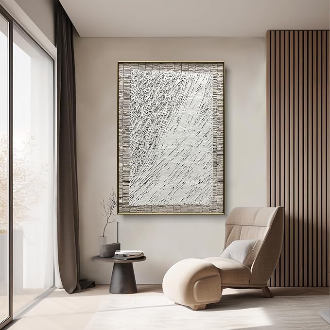 BrightA Handmade Canvas Wall Art for Dining Room and Kitchen Framed Abstract Paintings Framed Paintings for Living Room 27.6"x39.3"