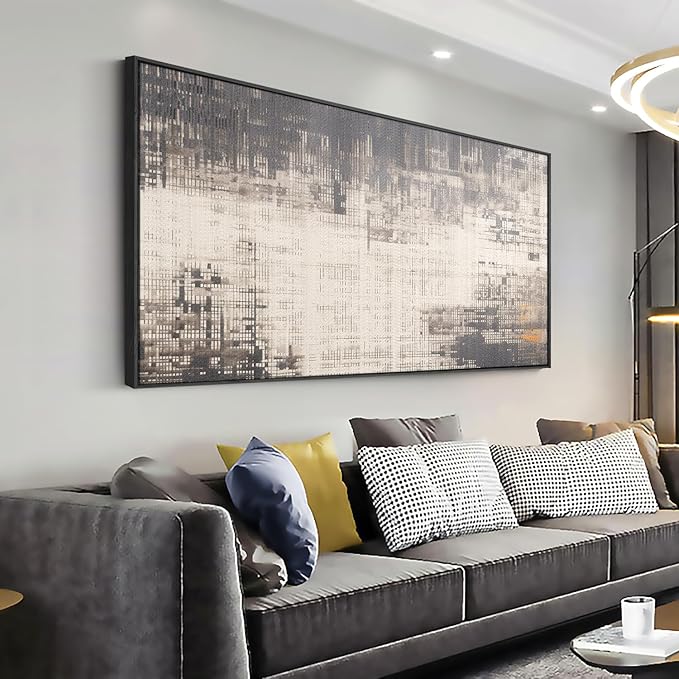 Wall Art Grey and Black Framed Abstract Wall Decor Modern Artwork for Living Room Bedroom Dining Room Home Office Decor Large Framed Ready to Hang 30"x60"