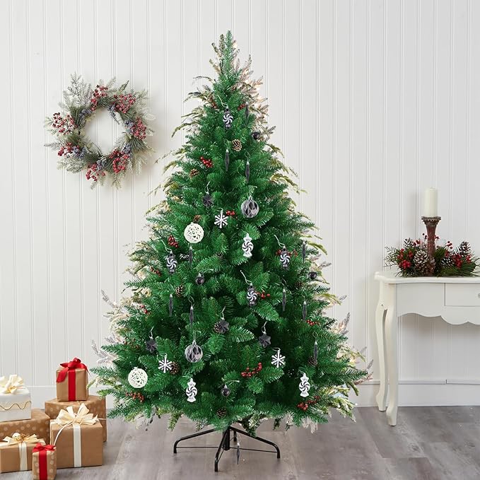 73 Pcs Christmas Ball Ornaments, Tree Decoration Set Christmas Ball Shatterproof Hanging Ornament Decorations for Christmas Tree (Black)