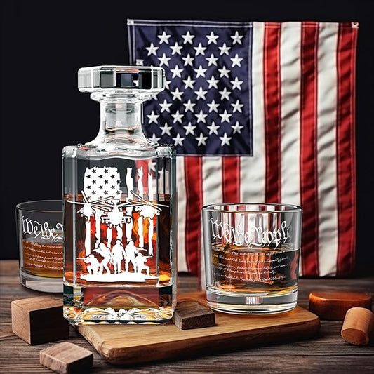 FURSARCAR Dad Gifts for Birthday, Helicopter Whiskey Decanter Set with 2 Glasses, Unique Cool Mens Fathers Birthday Gift from Daughter Son, Personalized Xmas Retirement Present Decanter Sets for Man