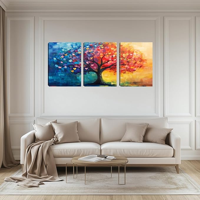 Kuiluuye 3 Pieces Sun Sbstract Wall Decor Motivational Office Wall Decor Sbstract Landscape Wall Art Canvas Paintings Posters for Living room Bedroom Office (36''W x 16''H)