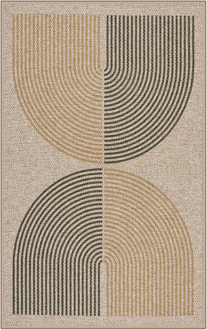 Lahome Rainbow 20"x32" Door Mat Indoor Entrance, Small Indoor Outdoor Door Easy Jute Rug, Farmhouse Neutral Non Slip Non Shedding Washable Kitchen Mats for Floor Entryway