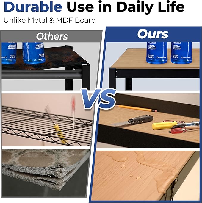 HOMEDANT House 5-Tier Metal Boltless Rolling Cart Shelf Rack Casters Heavy Duty Wheel Shelving Unit Adjustable Utility Storage Shelves Organizer Shelf Kitchen Garage 48.1" W x 18.5" D x 75.4" H 1Pack