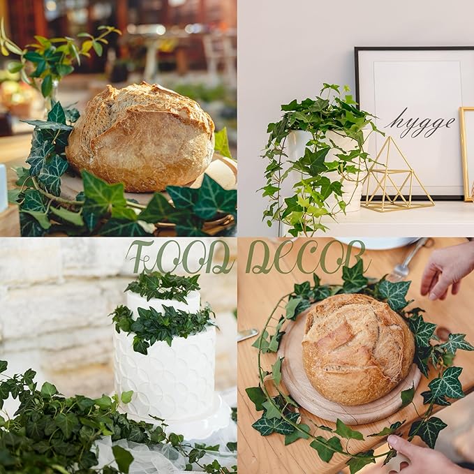 Sggvecsy 24 Pack 84Ft Artificial Ivy Leaf Plants with LED String Lights Fake Ivy Leaves Artificial Ivy Garland Greenery Hanging Plants Vines for Wedding Wall Party Home Room Kitchen Garden Decor