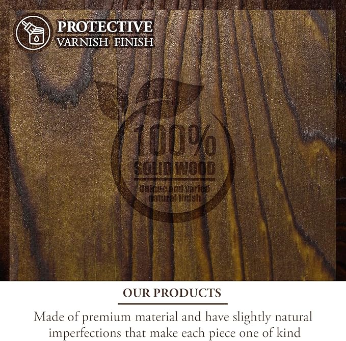 MyGift Artificial Green Grass Plants Trio in Rustic Burnt Solid Wood Planter Boxes, Faux Greenery in Decorative 4 Inch Square Wooden Containers, Set of 3