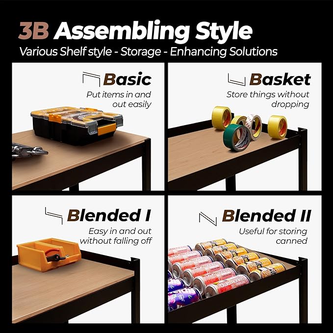 HOMEDANT House 48" Wide Boltless Heavy Duty Garage Storage Shelving Adjustable 5-Tier Metal Shelves Laminated Organization Shelf Industrial Utility Rack for Pantry Warehouse Office Store 2Pack