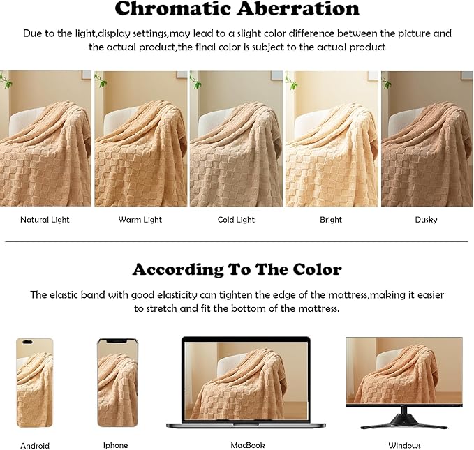 NEWCOSPLAY Super Soft Throw Blanket Brown Premium Silky Flannel Fleece 3D Checkered Lightweight Bed Blanket All Season Use (Brown Checkered, Throw(50"x70"))