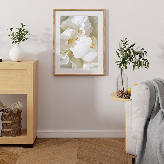 Fun Memories Rustic Solid Oak Wood Frame - 20x26 for Wall, Matted to 16x22 (Natural Oak Color, 1 Pack)