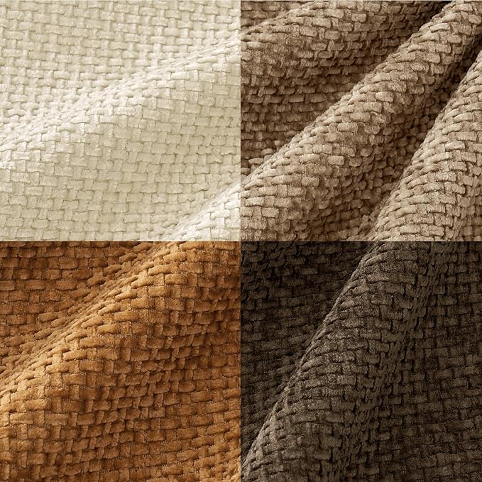 MIULEE Pack of 4 Brown Couch Throw Pillow Covers 20x20 Inch Soft Fall Decorative Chenille Pillows Farmhouse Accent Cushions for Boho Home Decor Spring Sofa Bedroom Living Room