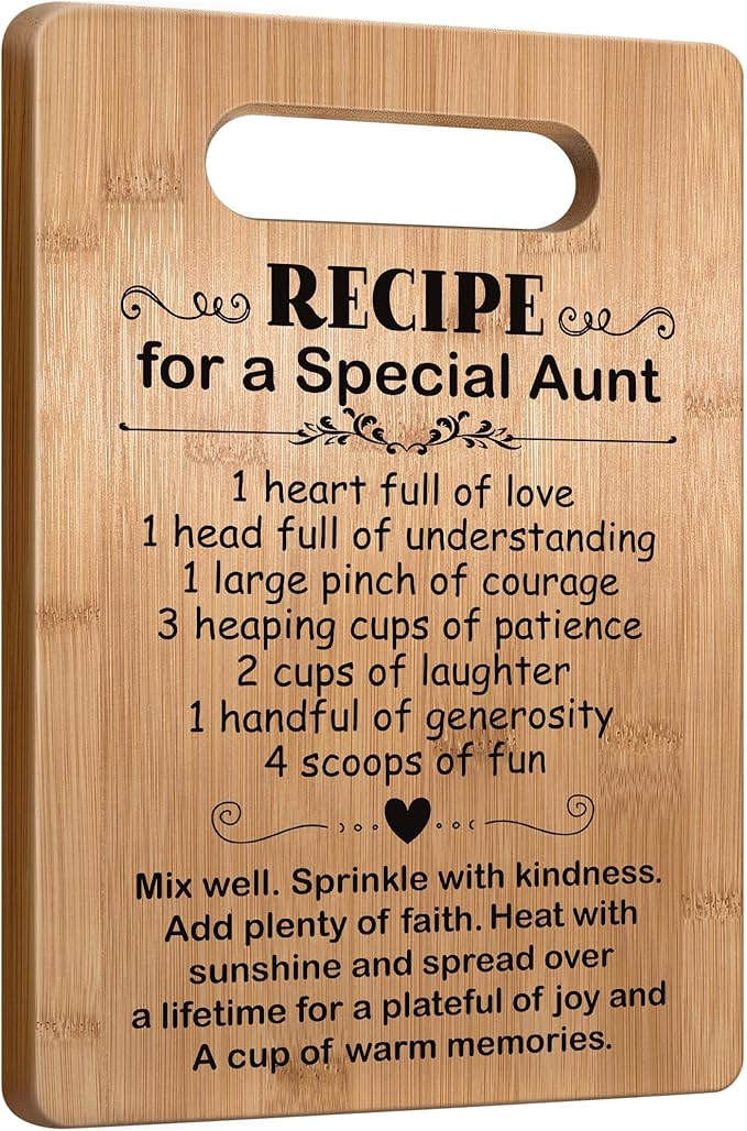 Popular Birthday Gifts for Aunt, Cutting Board Gift for Auntie, Cute Aunt Gifts from Niece Nephew, Mother's Day Gifts for Auntie