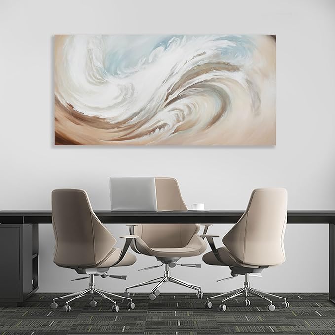 Abstract Wall Art Canvas Wall Paintings Modern Beige Wall Decor Aesthetic Room Decor Wall Art Framed Artwork for Living Room Bedroom Dining Room Home Office Decor 29"x58"