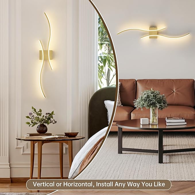 Battery Operated Wall Sconce Set of 2, Dimmable Modern LED Rechargeable Wall Light with Remote Control, Wall Decor for Living Room, Hallway, Quick Install, No Electrician Required