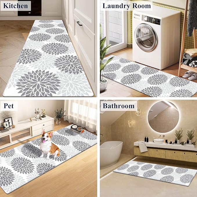 HEBE Kitchen Mat 20"x71" Anti Fatigue Floor Mat Runner Non Slip Kitchen Mats for Floor Waterproof Kitchen Rugs and Mats Ergonomic Cushioned Comfort Mat for Office,Sink,Laundry,Desk