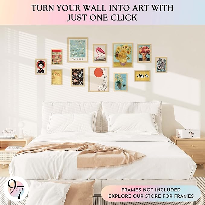 97 Decor Vintage Eclectic Wall Art Prints - Maximalist Funky Pictures, Bright Famous Artist Prints For Wall Decor, Gallery Colorful Art Posters For Bedroom (unframed)