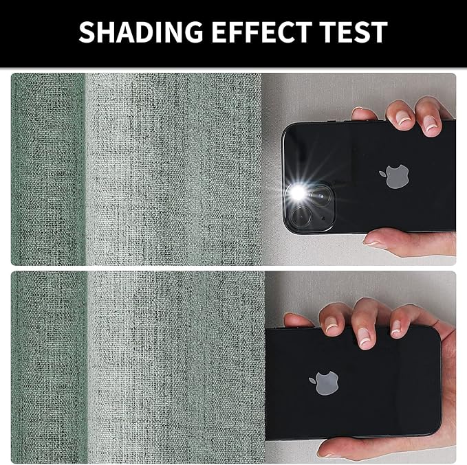 Joydeco Custom 100% Blackout Long Drapes for Bedroom Living Room Blackout Darkening Curtain Thermal Insulated Back tab Rod Pocket 1 Panel(Sage Green,Custom Size)