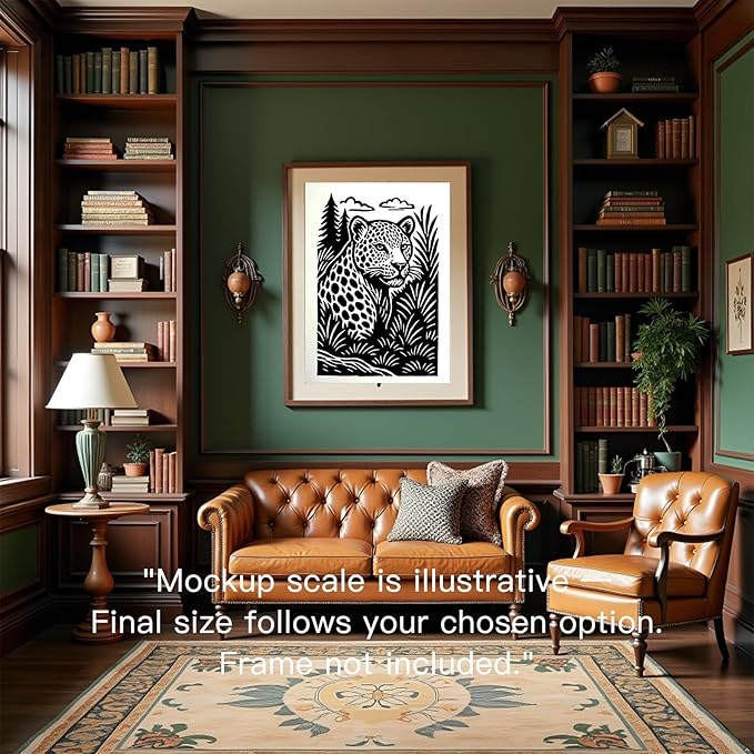 Caelumis Vintage Wall Art Decor Prints Black And White Pictures Posters For Farmhouse Living Bedroom Bathroom Room kitchen Handmade Unframed (Leopard 12x16in)
