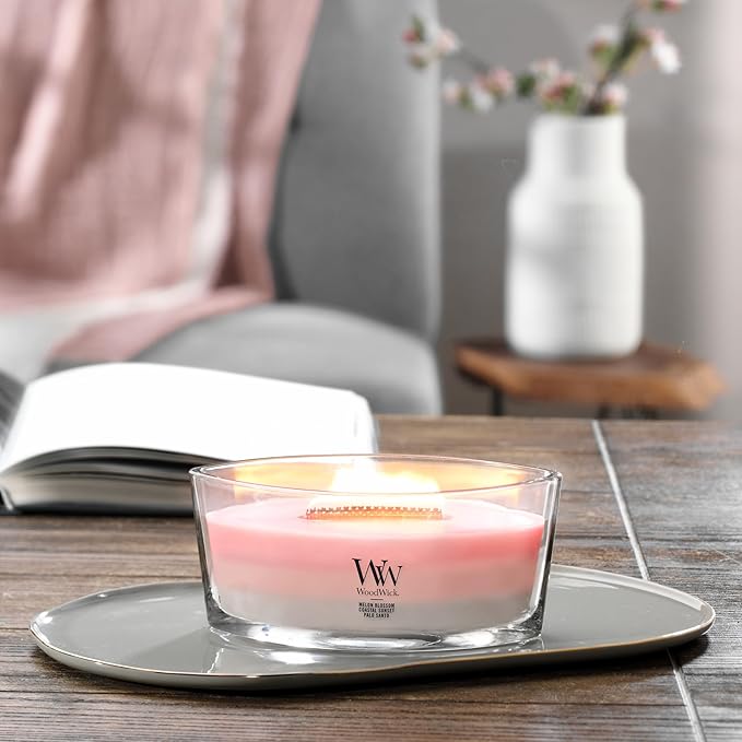WoodWick Shoreline Scented Trilogy Ellipse Candle, Crackles as it Burns, Up to 50 Hours Burn time, 16oz