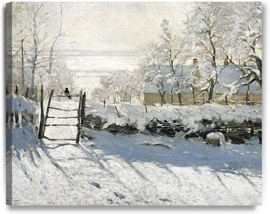 DECORARTS - The Magpie, Claude Monet Classic Art. Giclee Print Canvas Art for Wall Decor 30x24