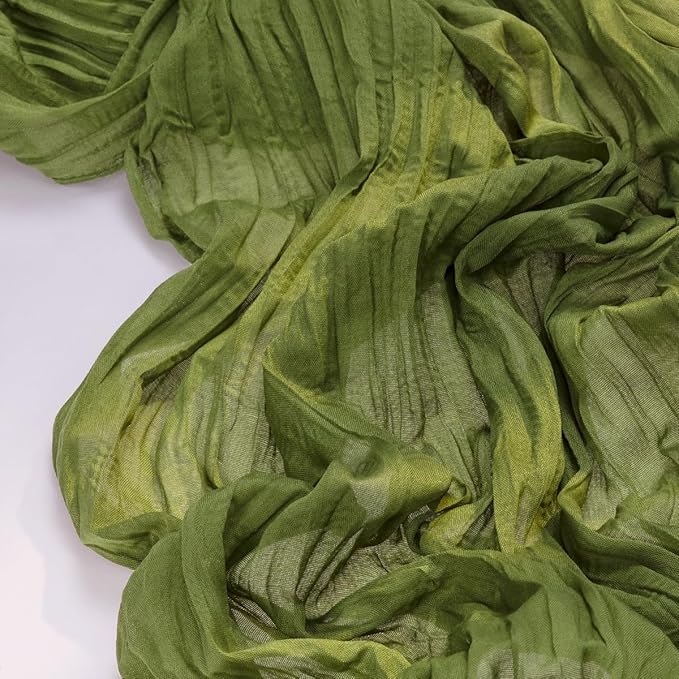 Socomi 3pcs Olive Green Fall Thanksgiving Cheesecloth Table Runner Boho Rustic Gauze 120 inch 10FT Cheese Cloth Runner for Wedding Party Baby Shower Birthday Home Decor Holiday Decorations