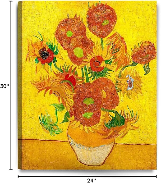 DECORARTS - Sunflowers, Vincent Van Gogh Art Reproduction. Giclee Canvas Prints Wall Art for Home Decor 30x24