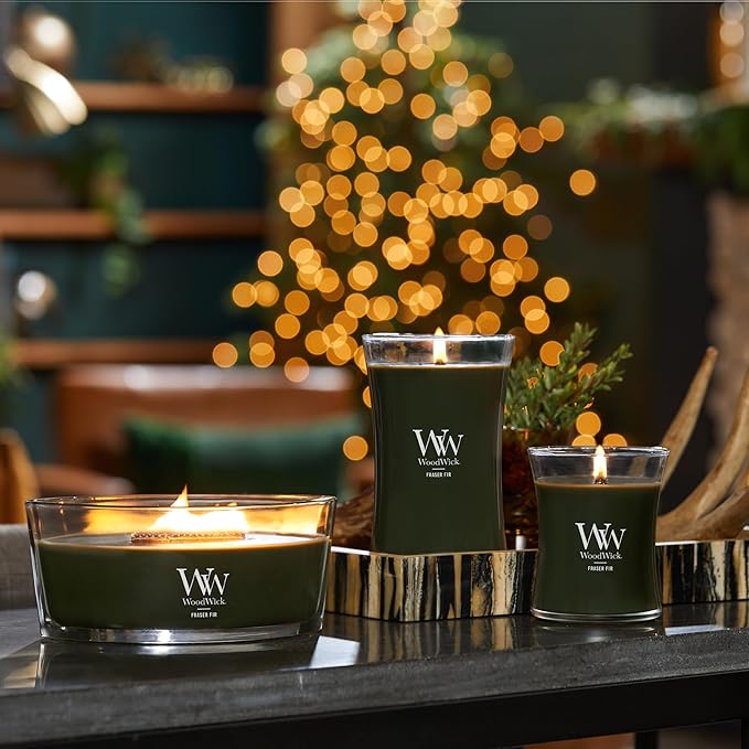 WoodWick Fraser Fir Medium Hourglass Candle,10 Oz
