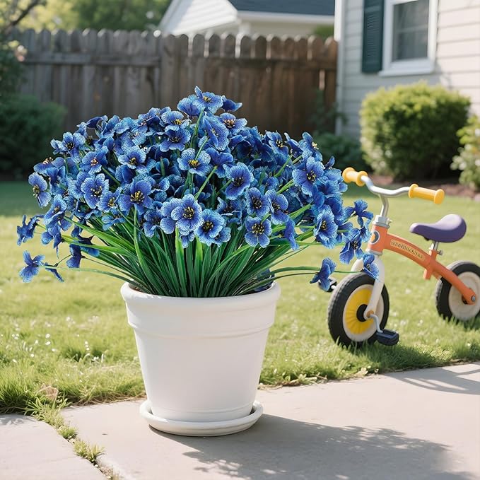 20 Bundles Artificial Flowers for Outdoors or Indoor Garden Home Decoration,No Fade Fake Flowers Faux Plants for Decoration Hanging Planters,Porch Window Box Garden Wedding Farmhouse Fake Plants