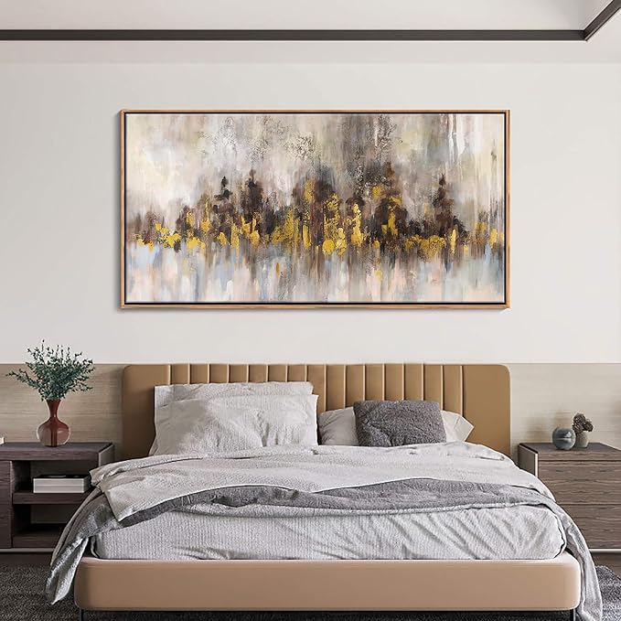 YDYSUNE Gold Abstract Wall Decor - Brown Canvas Wall Art for Living Room- Large Modern Artwork - Oil Painting Pictures for Bedroom Kitchen Home Office