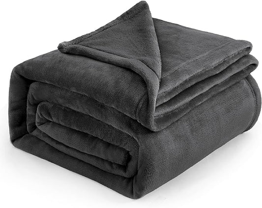 Bedsure GentleSoft Fleece Bed Blankets Full Size Charcoal - Soft Lightweight Plush Fuzzy Cozy Luxury Blanket Microfiber, 84x90 inches