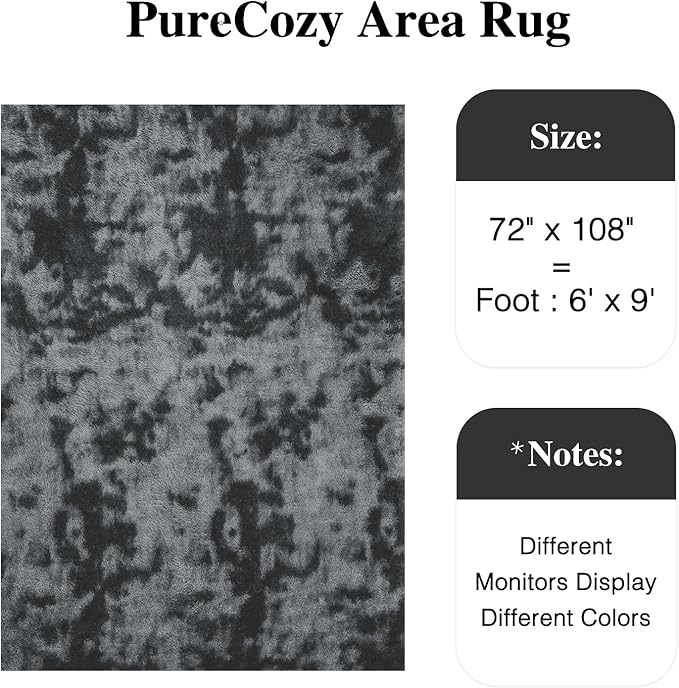 Large Area Rugs 6 x 9 for Living Room, Shag Rug Washable Non-Slip Large Area Rug Super Soft Indoor Fuzzy Carpet Fluffy Rugs for Bedroom Home Aesthetic Decor